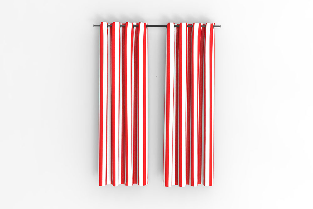 Universalstoff - Streifen breit - Rot/Weiß