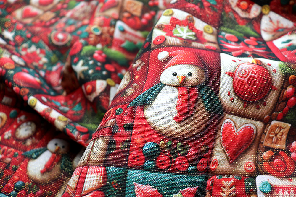 Weihnachtsstoff Glitzer - Red Christmas - 280 cm