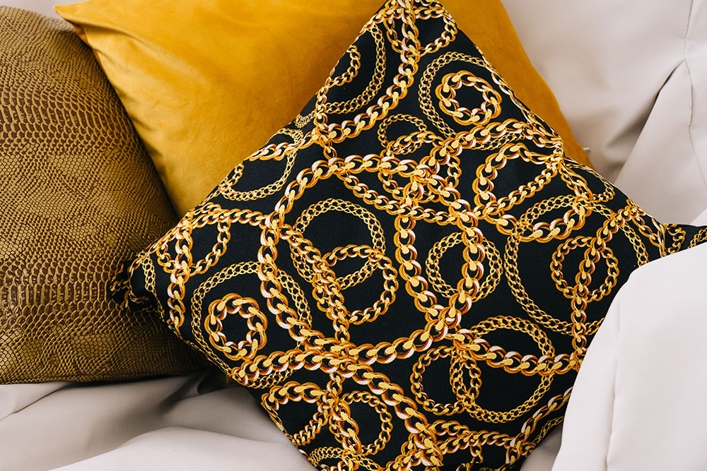 Dekostoff - Goldketten - 280 cm