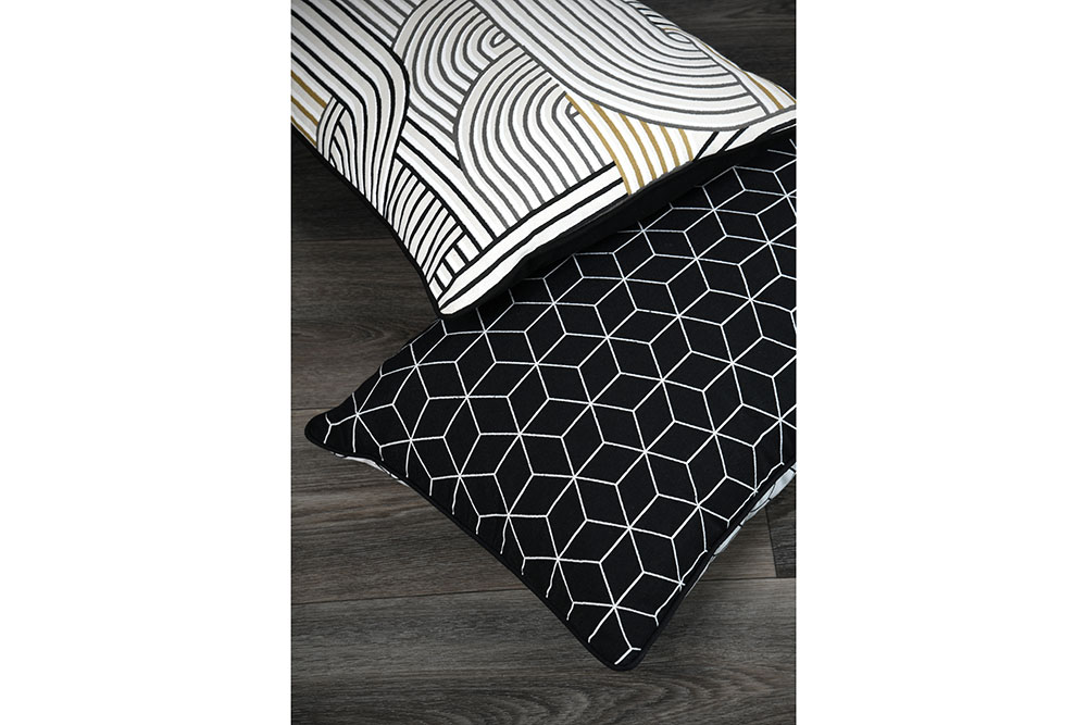 Wende-Jacquard - Cubic - Schwarz/Weiß