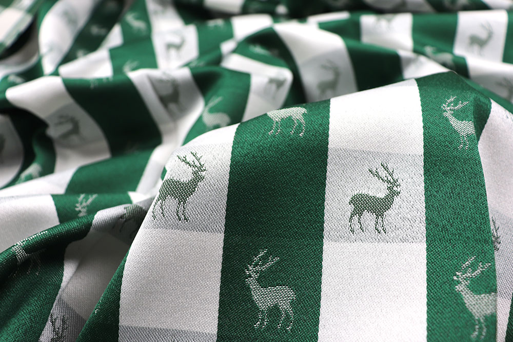 Dekostoff Jacquard beidseitig - Alm-Karo - Grün