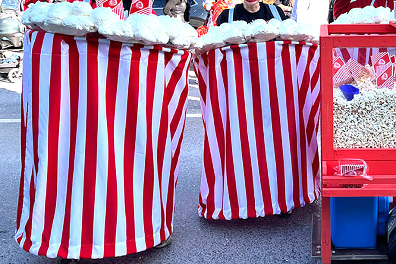 Universalstoff - Streifen breit - Rot/Weiß