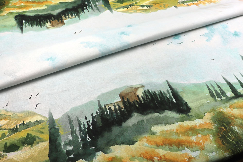 Baumwoll-Dekostoff Digital - Toskana