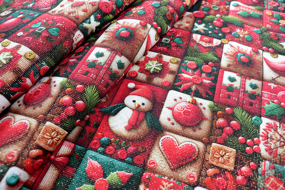 Weihnachtsstoff Glitzer - Red Christmas - 280 cm
