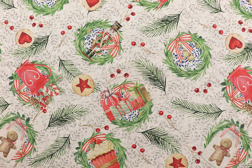 Weihnachtsstoff Leinenoptik - Christmas Love - 280 cm