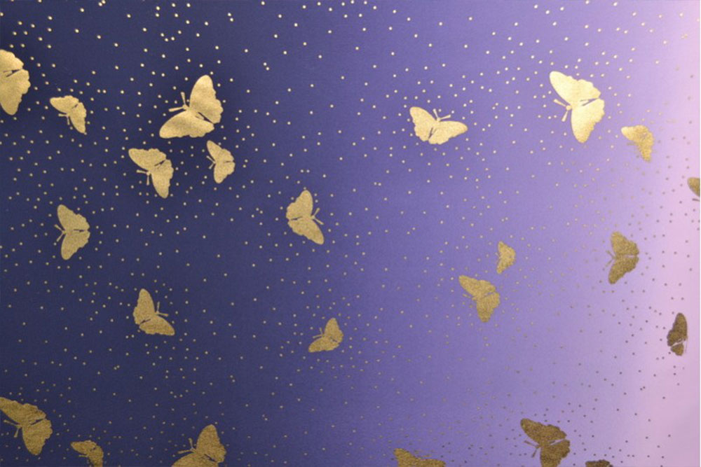 Badeanzugstoff - Golden Butterflies