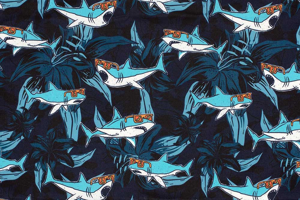 Badehosen Stoff - Cool Shark