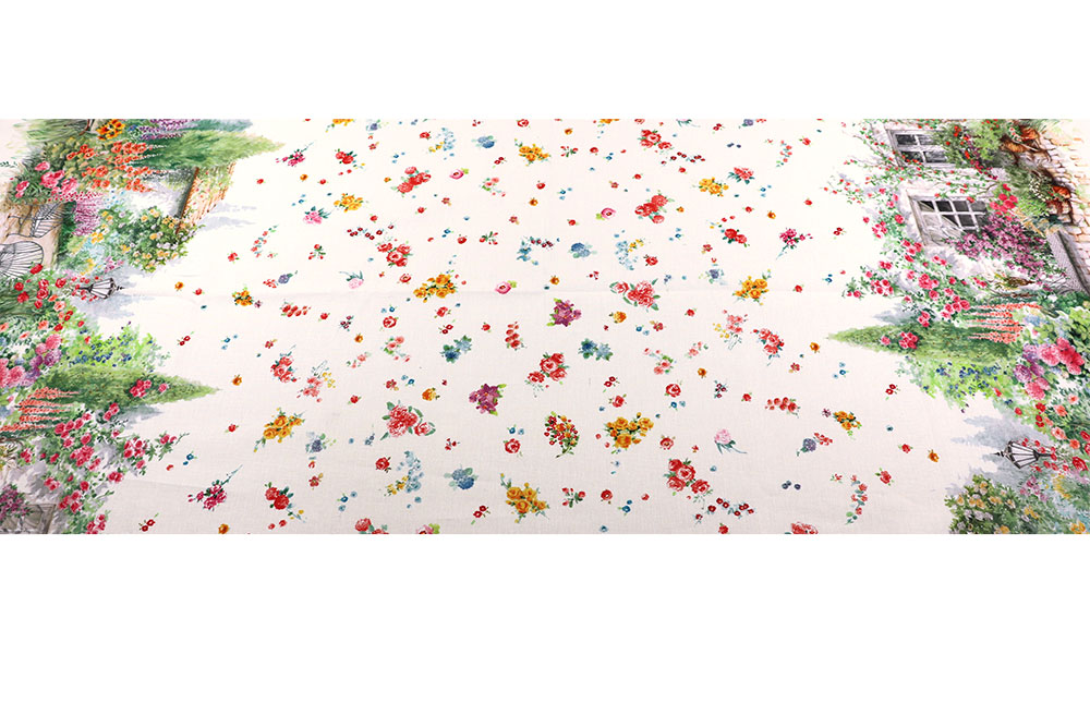 Baumwoll-Dekostoff Digital - Mittags im Garten