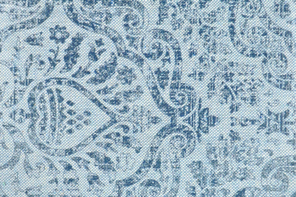 Recycling-Dekostoff - Vintage Barock - Blau - 280 cm