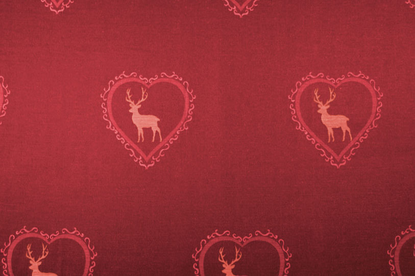 Dekostoff Herziger Hirsch - Trevira CS - Rot/Terra