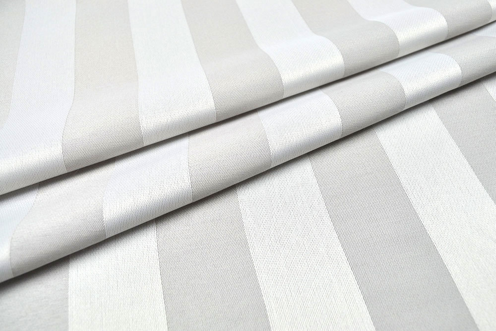 Dekostoff Satin-Blockstreifen - Trevira CS - Silber