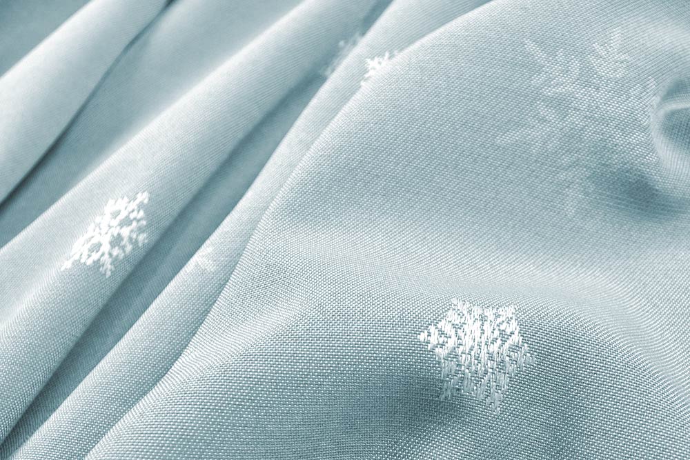 Dekostoff Jacquard - zweiseitig - Schneekristall - Hellblau/Eisblau