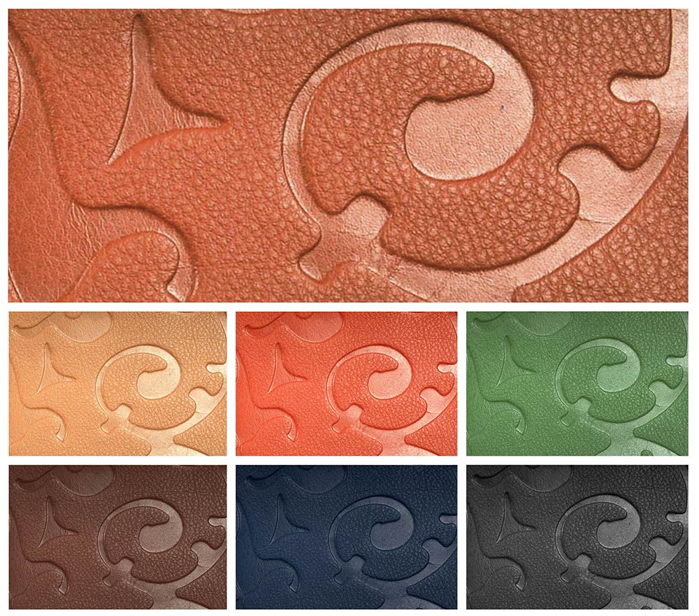 Echtleder geprägt - Barock-Ranke - ganze Haut