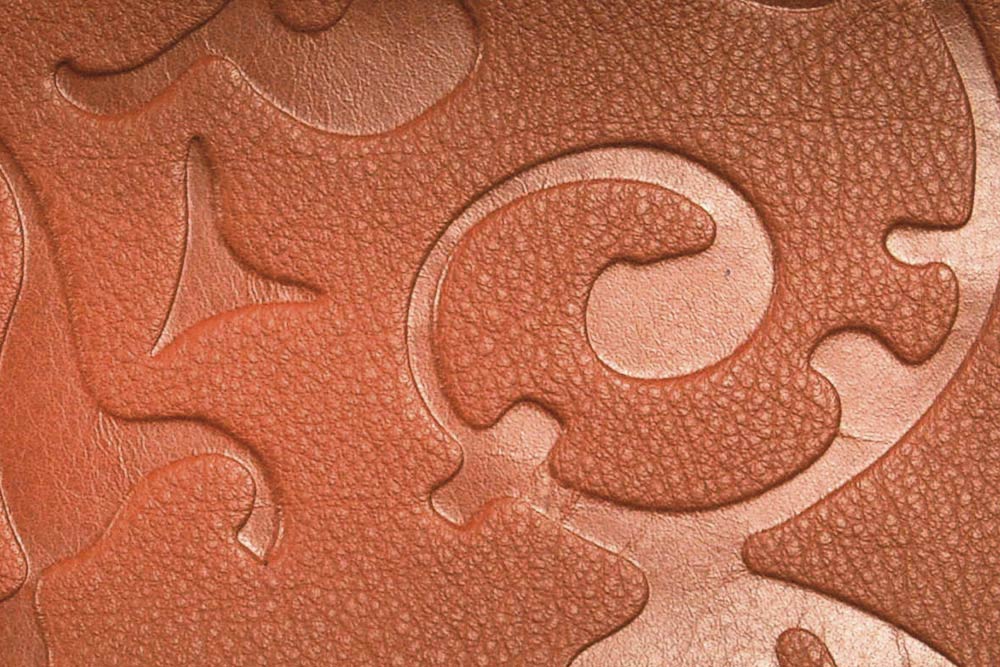 Echtleder geprägt - Barock-Ranke - ganze Haut