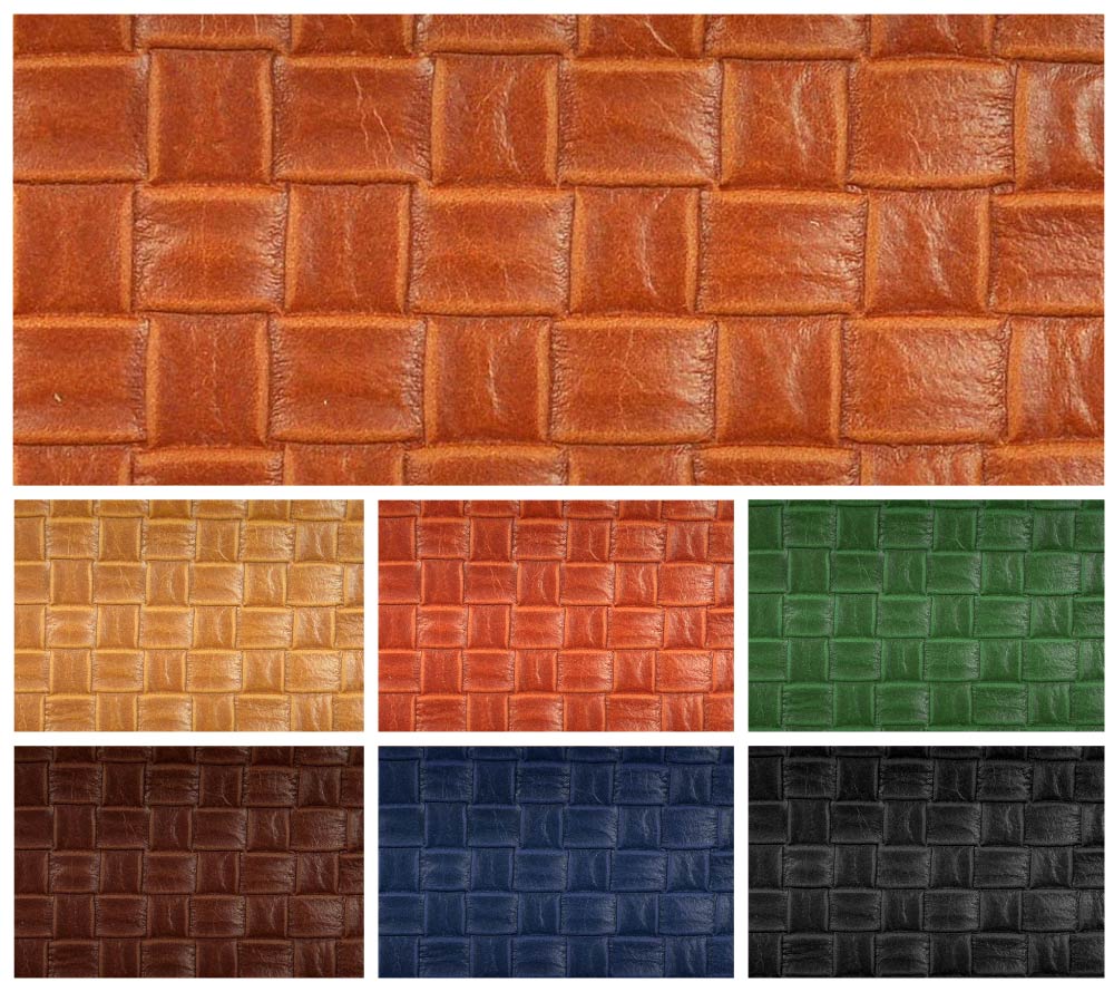 Echtleder geprägt - Flechtmuster - ganze Haut