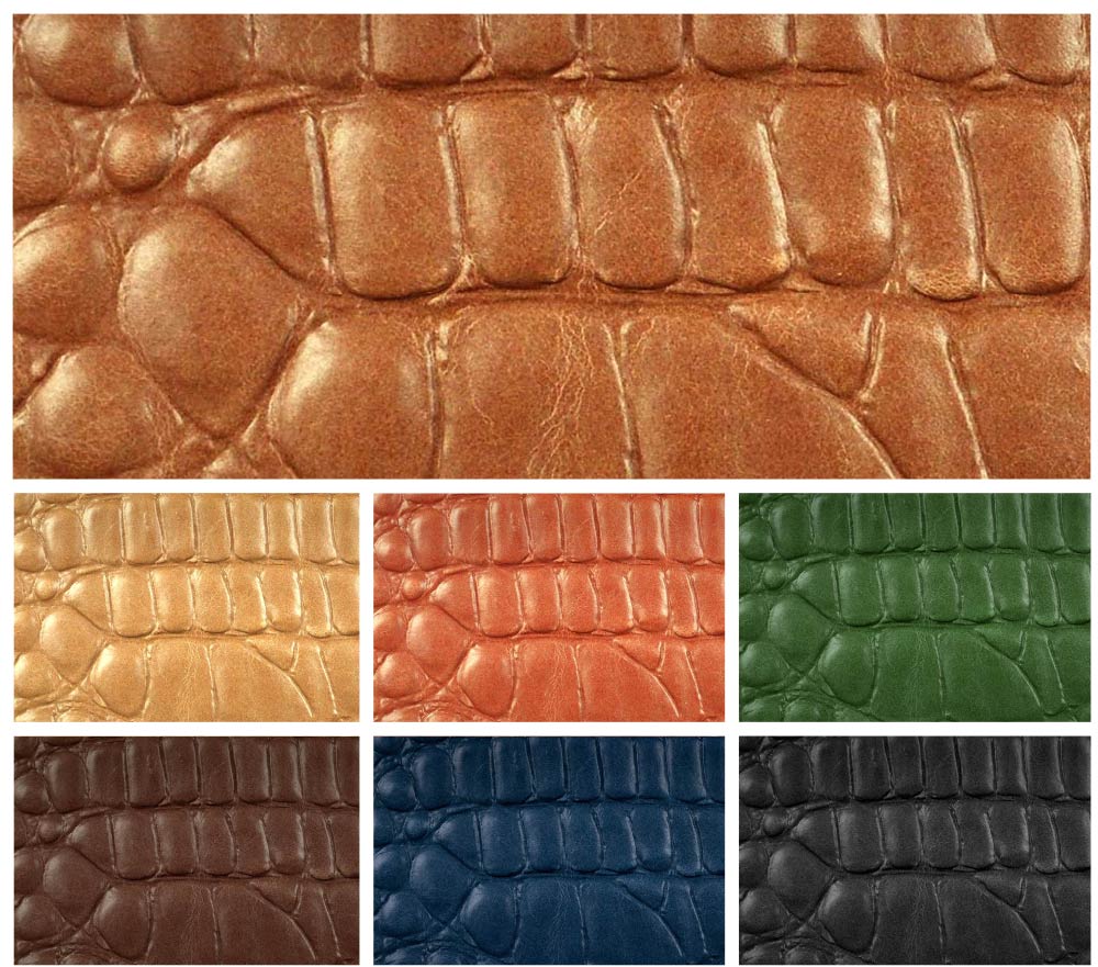 Echtleder geprägt - Saurier - ganze Haut