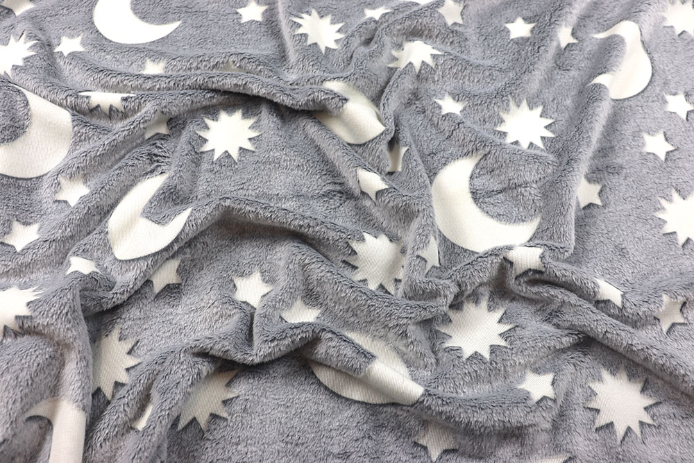 Fleece - Glow in the Dark - Mond und Sterne