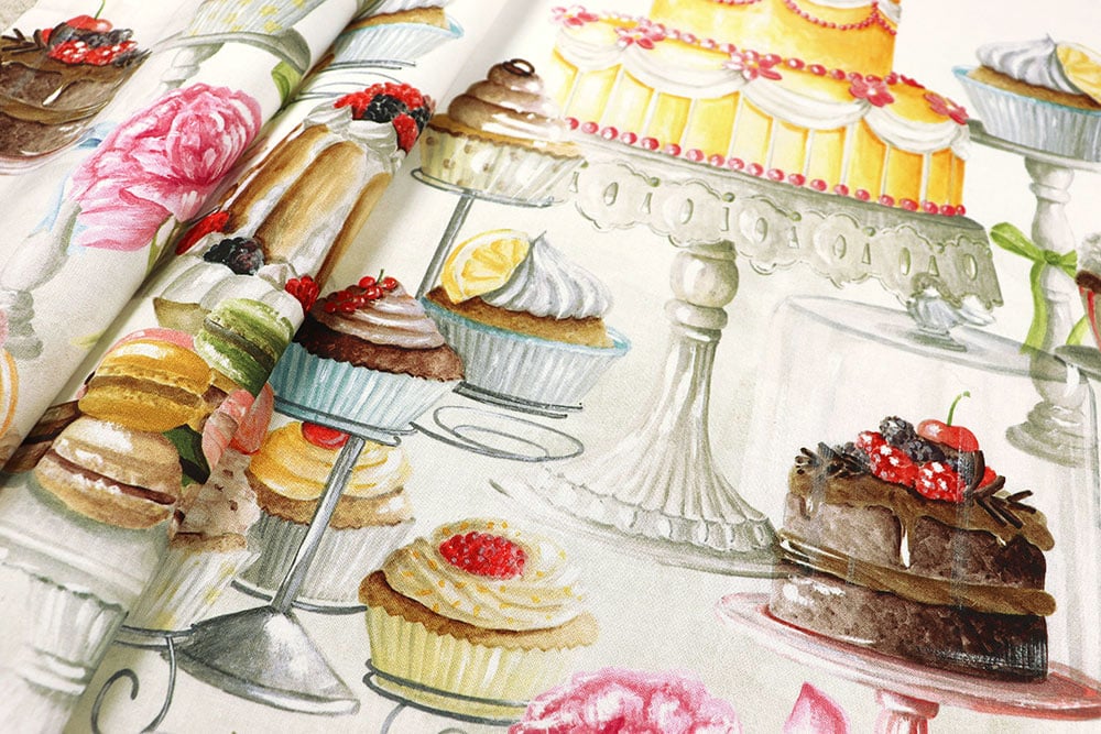 Baumwoll-Dekostoff Digital - Patisserie