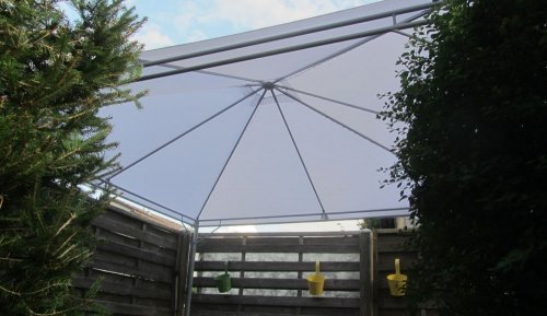 Dach eines Garten-Pavillons aus Tipi-Stoff